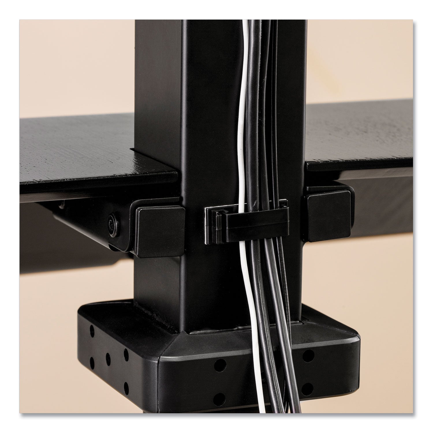 Lotus VE Sit-Stand Workstation - Dual, 29" x 28.5" x 42.5", Black