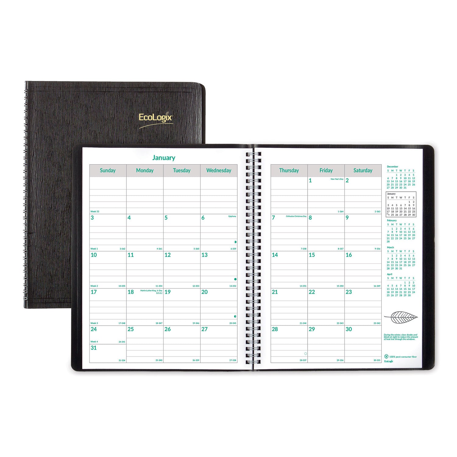 ecologix-recycled-monthly-planner-ecologix-artwork-11-x-85-black-cover-14-month-dec-to-jan-2023-to-2025_redcb435wblk - 1