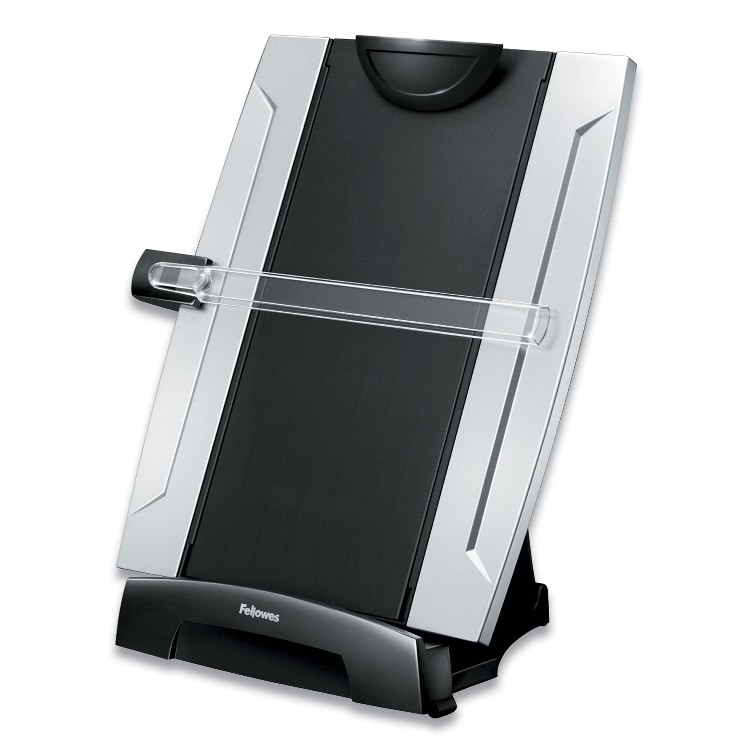 Office Suites Desktop Copyholder with Memo Board, 150 Sheet Capacity, Plastic, Black/Silver - 