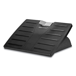 Adjustable Locking Footrest with Microban, 17.5w x 13.13d x 4.13 to 5.63h, Black/Silver - 