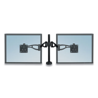 Professional Series Depth Adjustable Dual Monitor Arm, 360 deg Rotation, 37 deg Tilt, 360 deg Pan, Black, Supports 24 lb - 