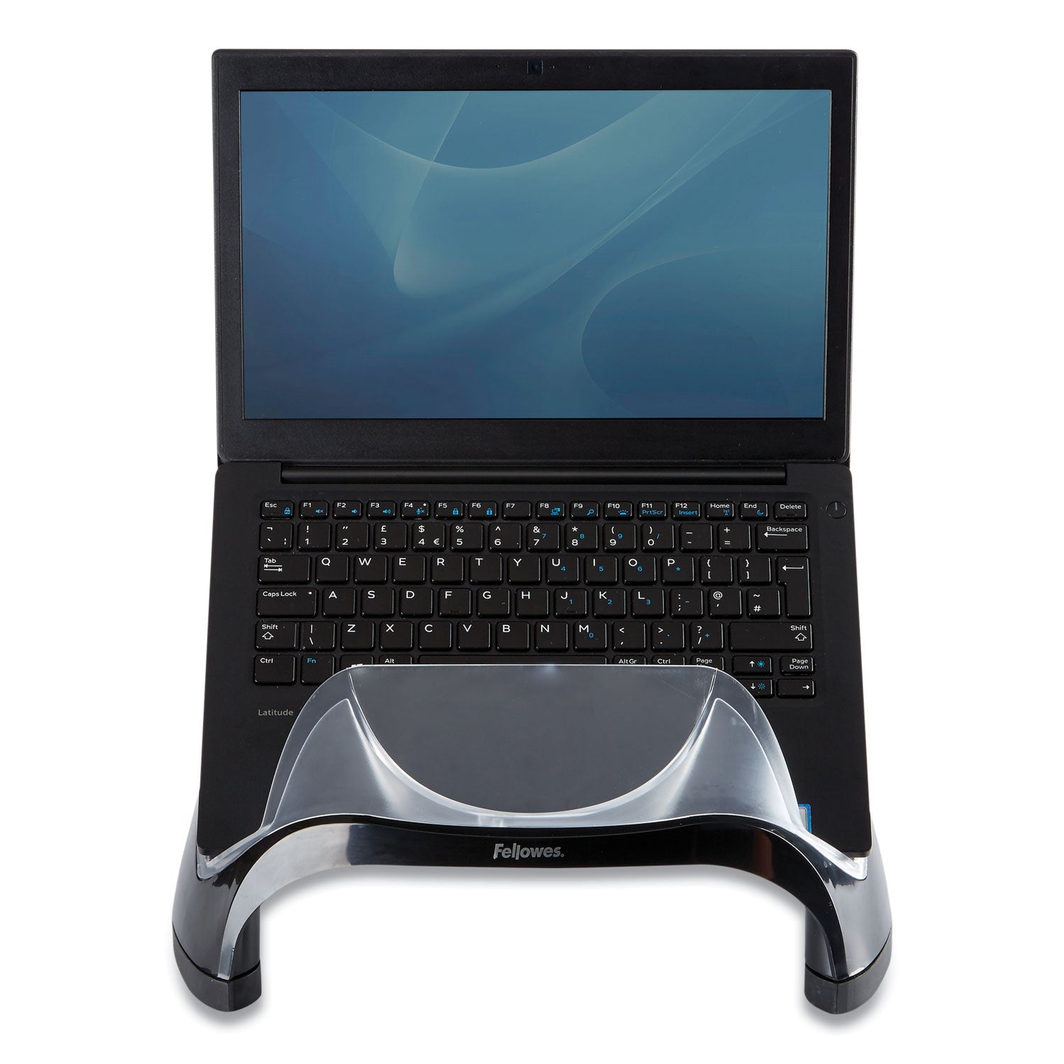 Smart Suites Laptop Riser with USB, 13.13" x 10.63" x 7.5", Black/Clear - 