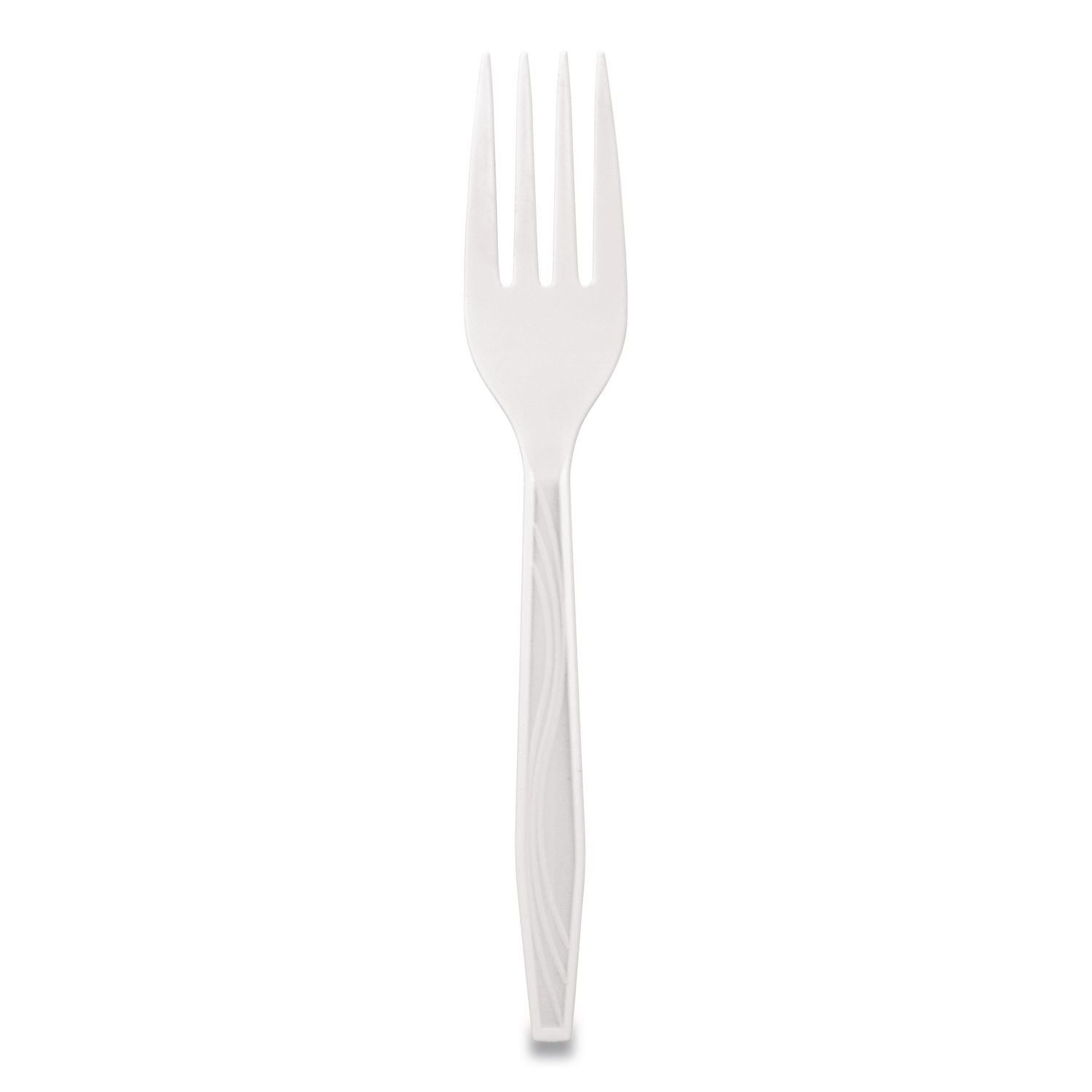 Elegant Dinnerware Heavyweight Cutlery, Polystyrene, Fork, White, 500/Box