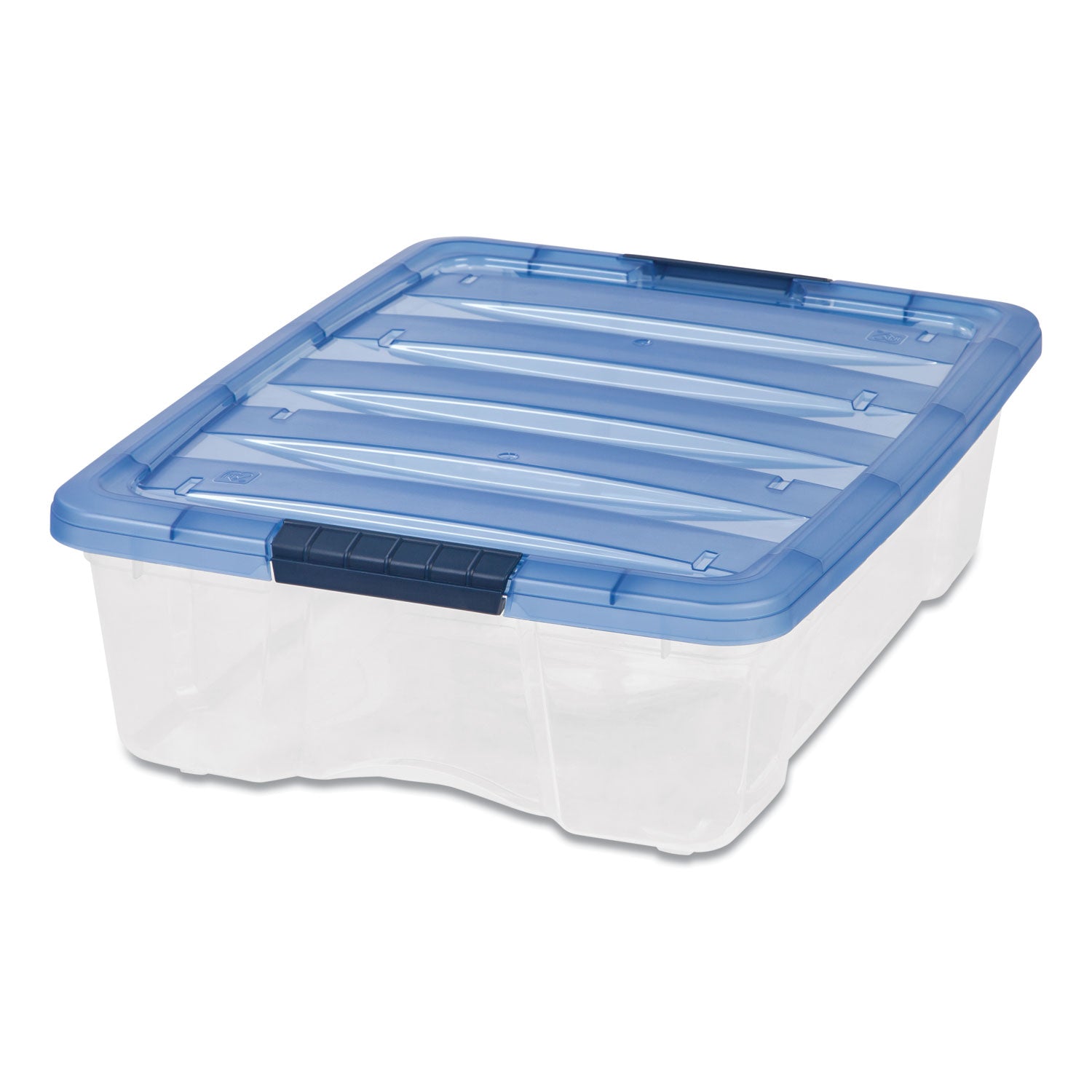 stack-and-pull-latching-flat-lid-storage-box-673-gal-165-x-22-x-65-clear-translucent-blue_irs100364 - 1