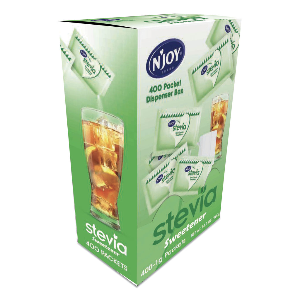 Njoy Green Stevia Sugar Substitute - 0.035 oz (1 g) - Stevia Flavor - 400/Box
