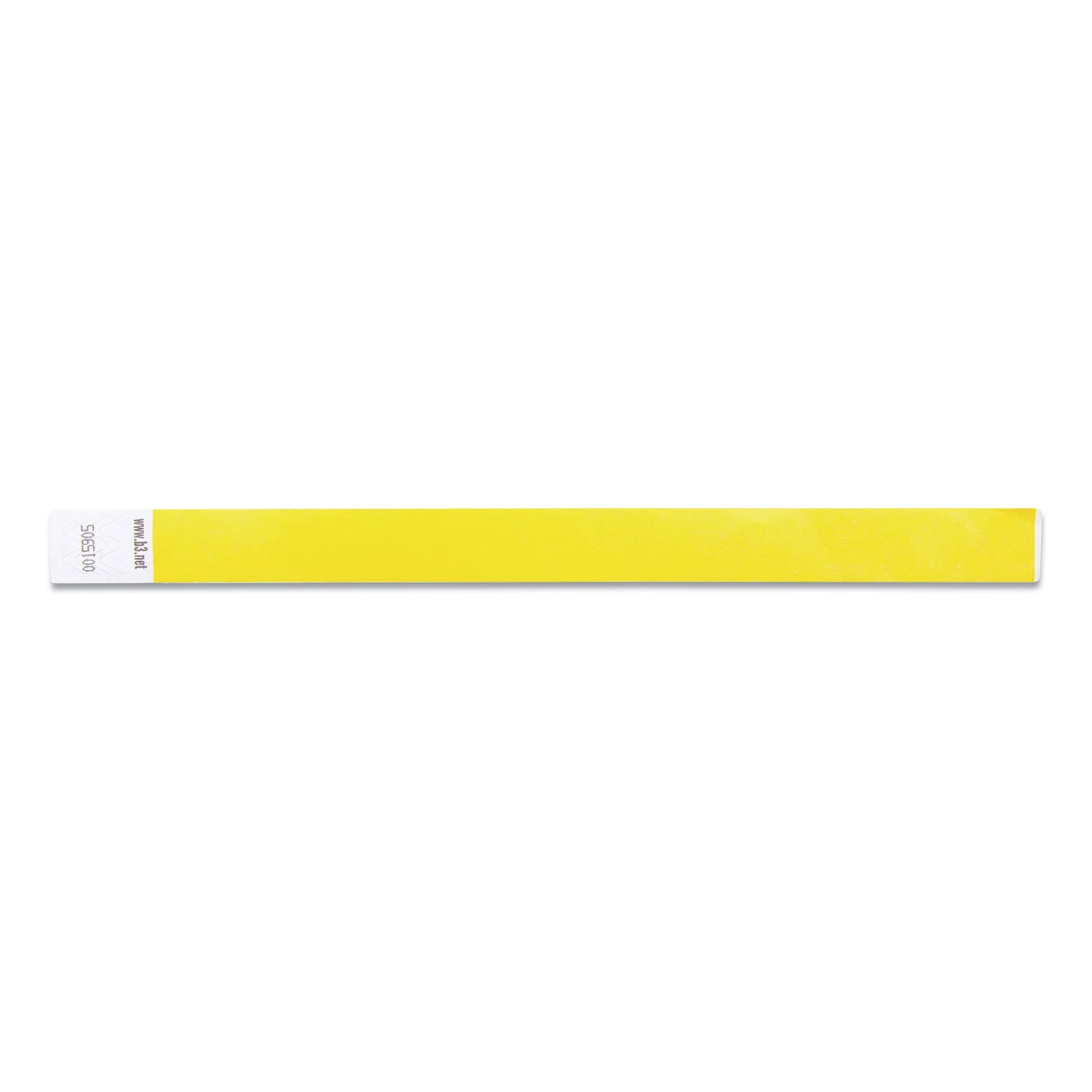 Security Wristbands, Sequentially Numbered, 10" x 0.75", Yellow, 100/Pack - 