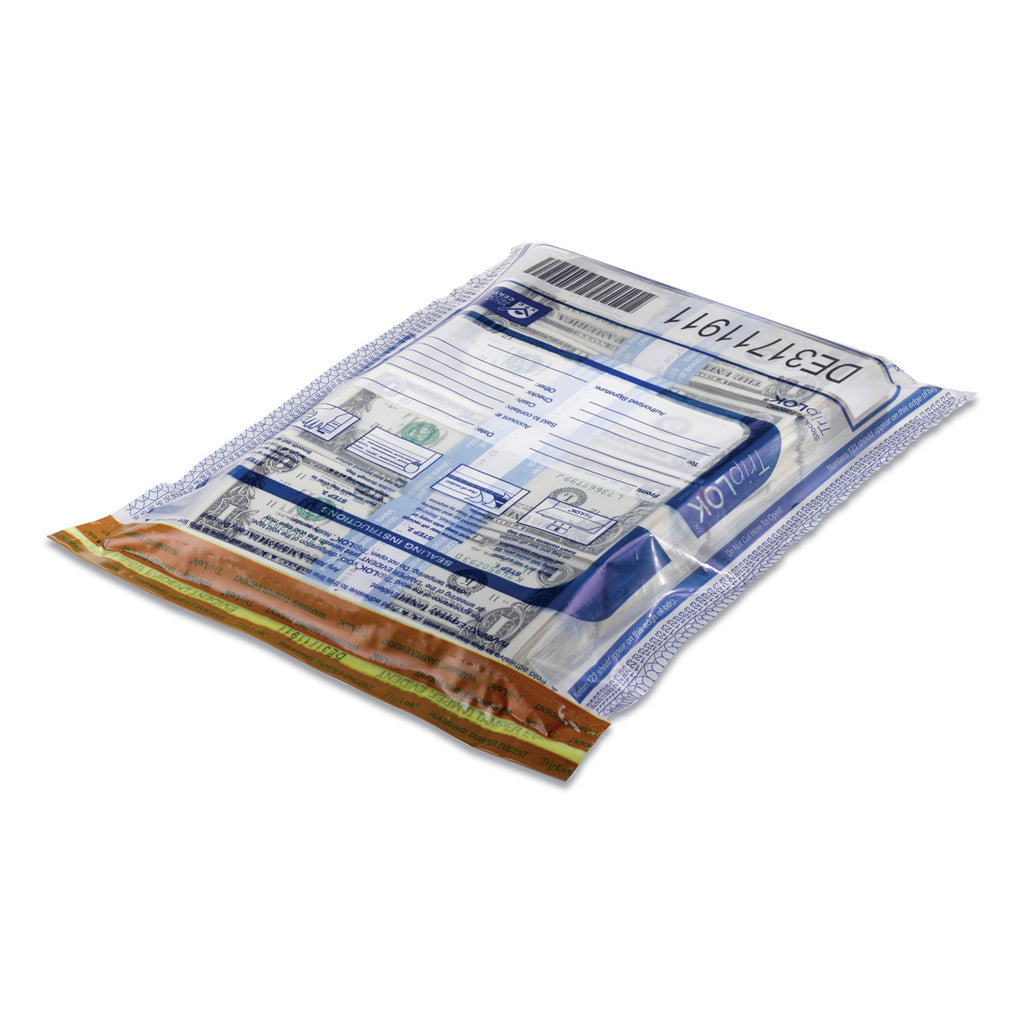 TripLOK Series A Tamper-Evident Bags, 9 x 12, Clear, 100/Pack
