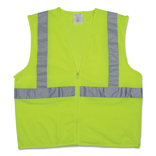 Zipper Safety Vest, X-Large, Hi-Viz Lime Yellow