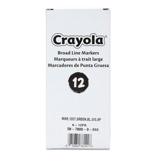 Broad Line Washable Markers, Broad Bullet Tip, Green, 12/Box