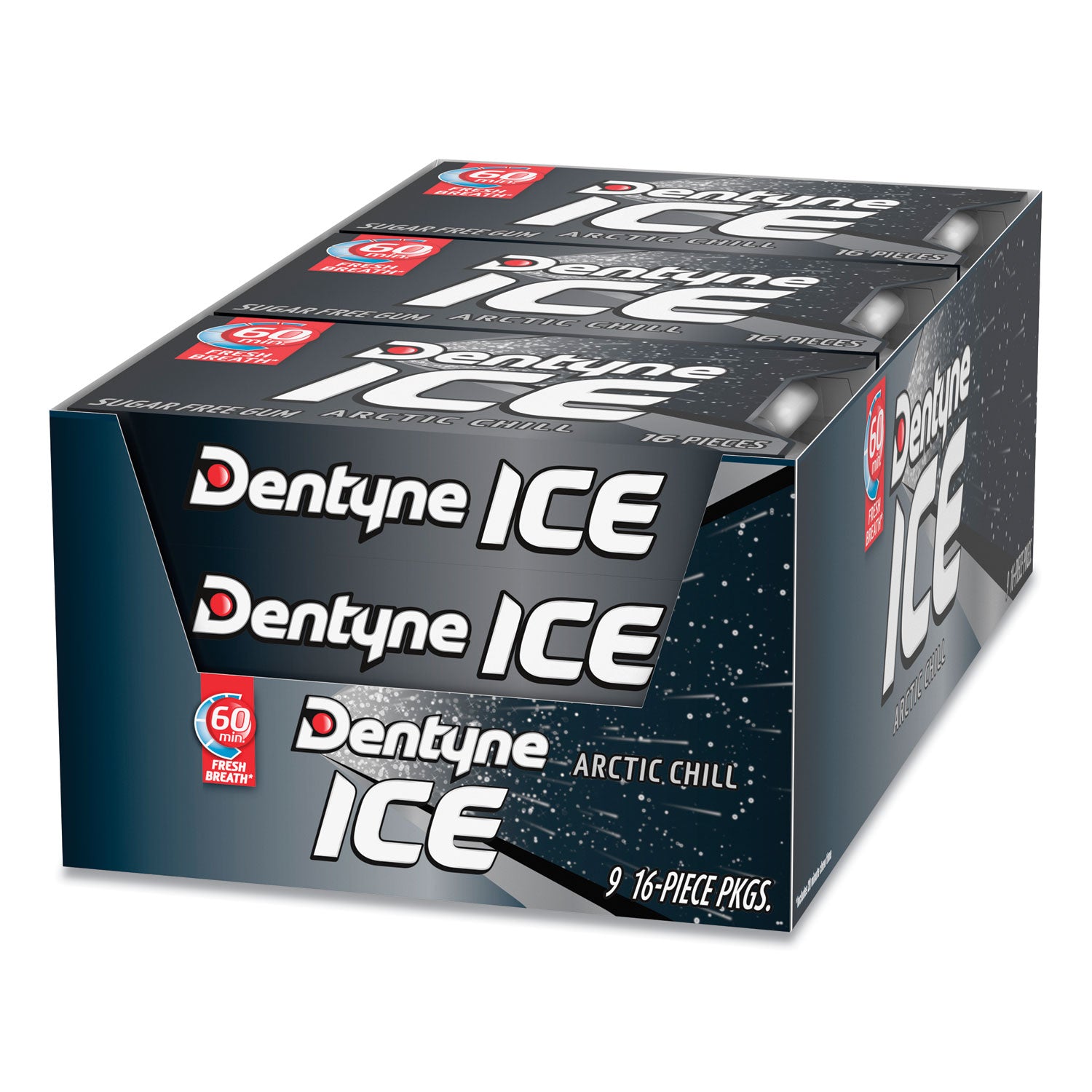 Sugarless Gum, Arctic Chill, 16 Pieces/Pack, 9 Packs/Box