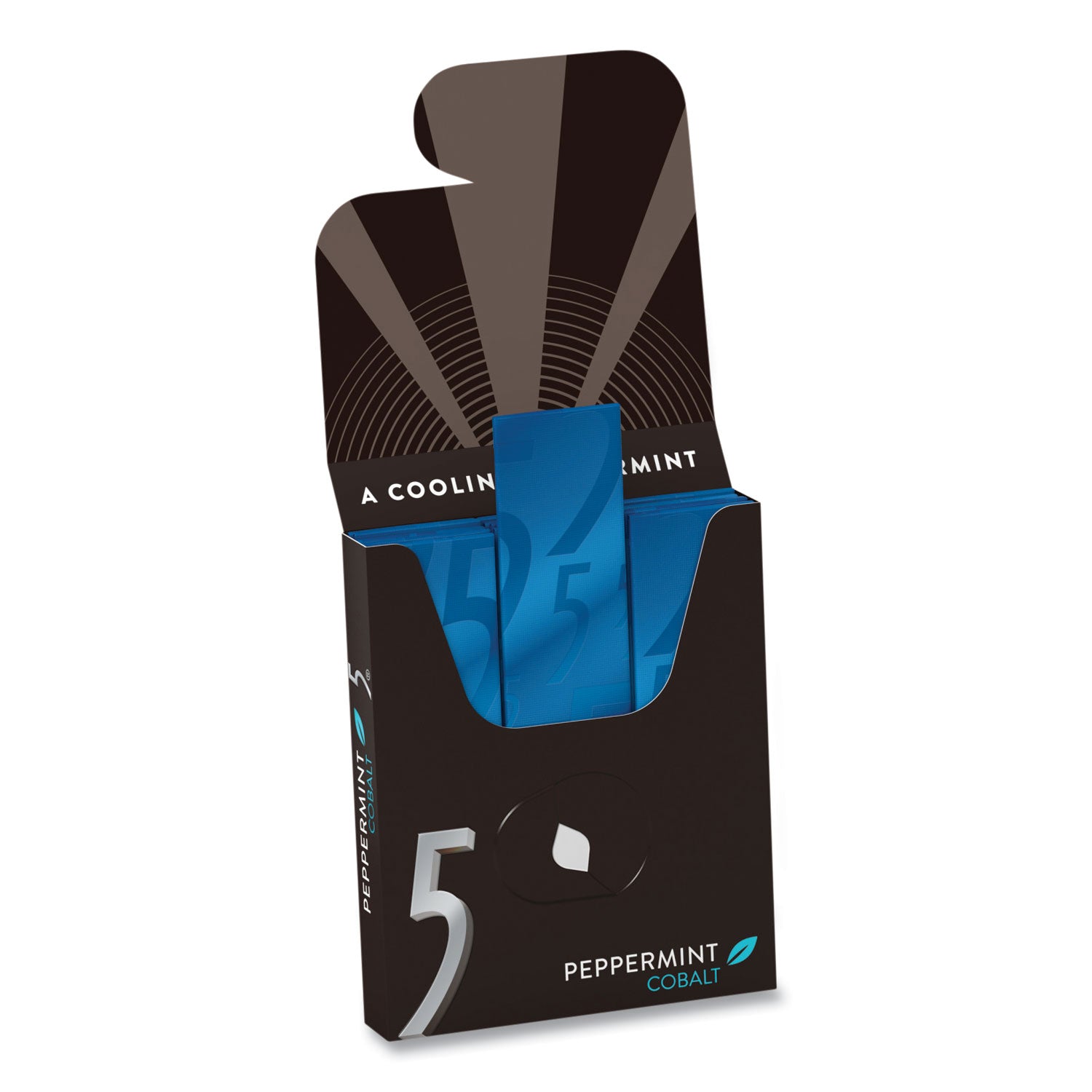 5 Gum, Peppermint Cobalt, 15 Sticks/Pack, 10 Packs/Box