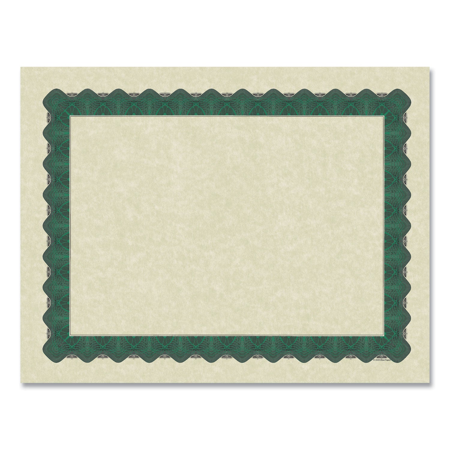 metallic-border-certificates-11-x-85-ivory-green-with-green-border-100-pack_grp934200 - 2