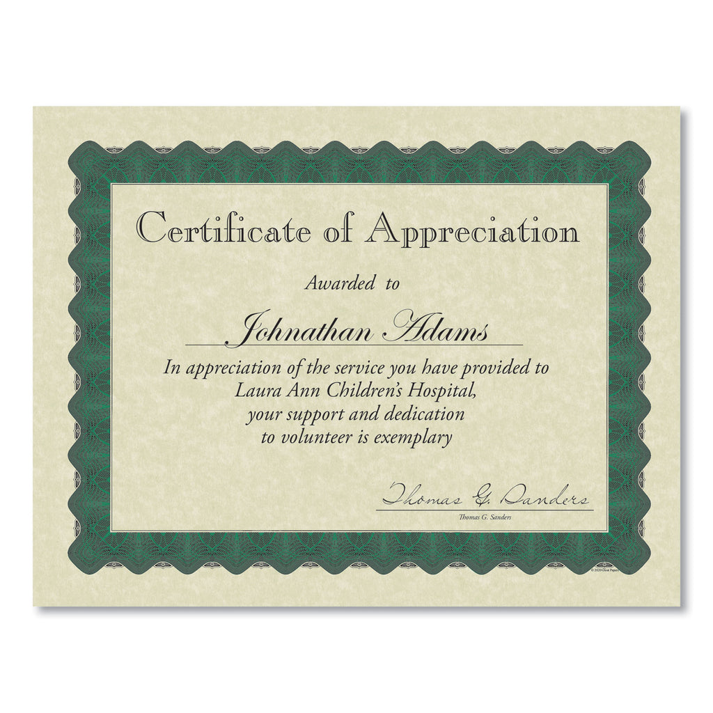 metallic-border-certificates-11-x-85-ivory-green-with-green-border-100-pack_grp934200 - 1