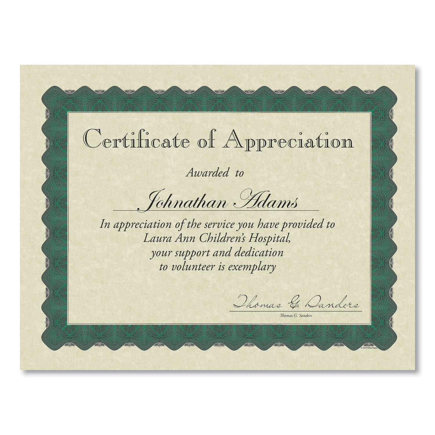 metallic-border-certificates-11-x-85-ivory-green-with-green-border-100-pack_grp934200 - 1