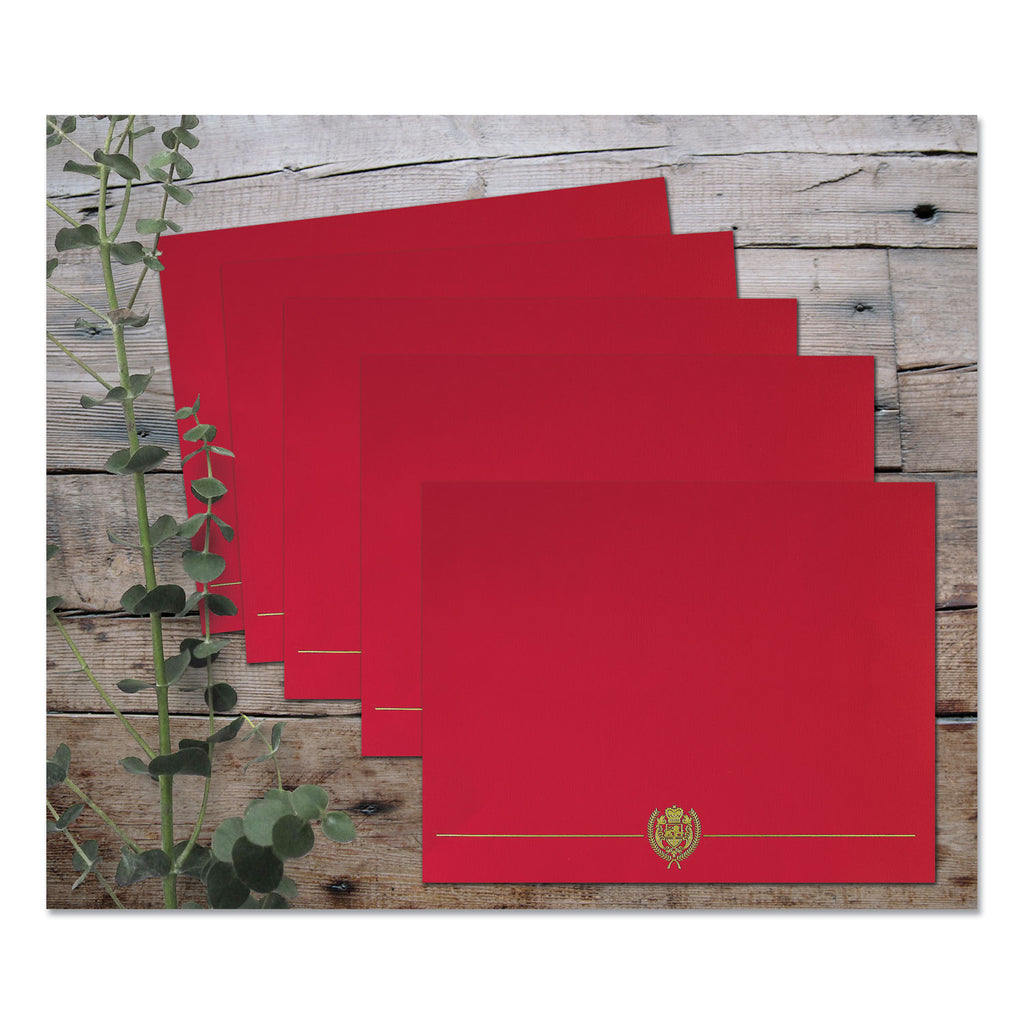 Classic Crest Certificate Covers, 9.38 x 12, Red, 5/Pack