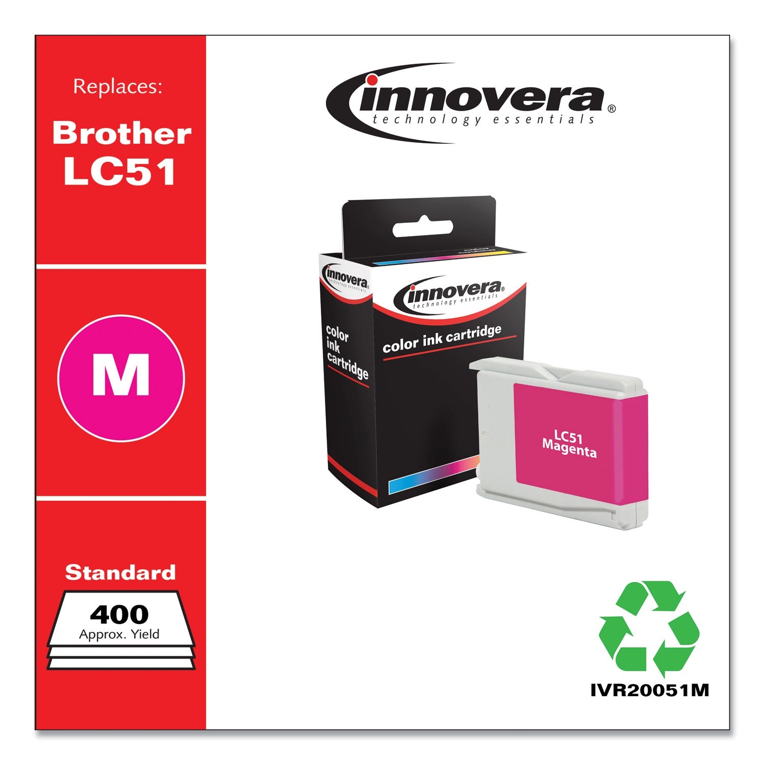 Innovera - 20051M Compatible Ink, 400 Page-Yield, Magenta, Sold as 1 EA - 2
