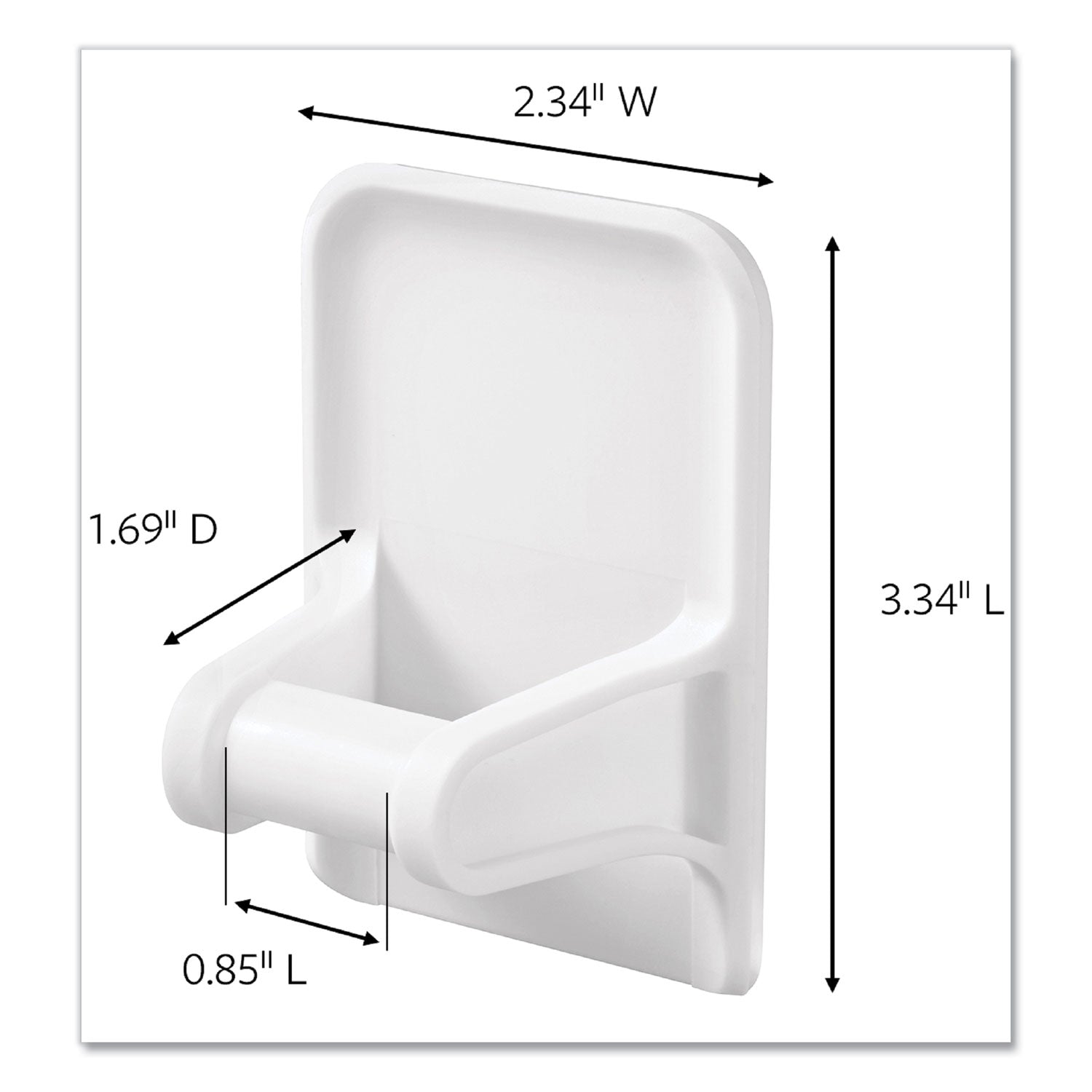 Spray Bottle Holder, 2.34w x 1.69d x 3.34h, White, 2 Hangers/4 Strips/Pack