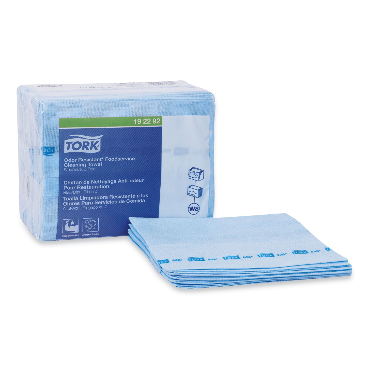 small-pack-foodservice-cloth-1-ply-1175-x-1475-unscented-blue-with-blue-stripe-50-poly-pack-4-packs-carton_trk192292 - 2