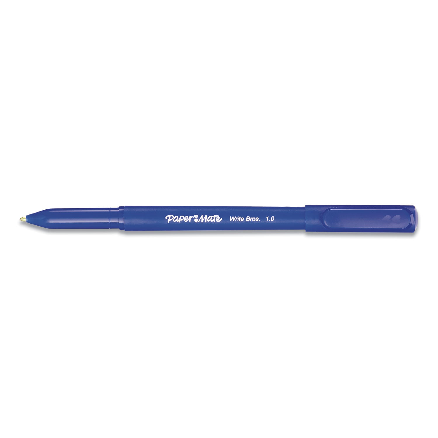 Write Bros. Ballpoint Pen, Stick, Medium 1 mm, Blue Ink, Blue Barrel, Dozen