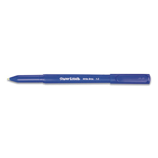 Write Bros. Ballpoint Pen, Stick, Medium 1 mm, Blue Ink, Blue Barrel, Dozen