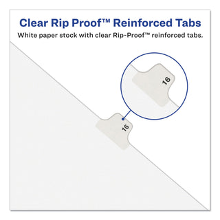 Preprinted Legal Exhibit Side Tab Index Dividers, Avery Style, 26-Tab, B, 11 x 8.5, White, 25/Pack, (1402)
