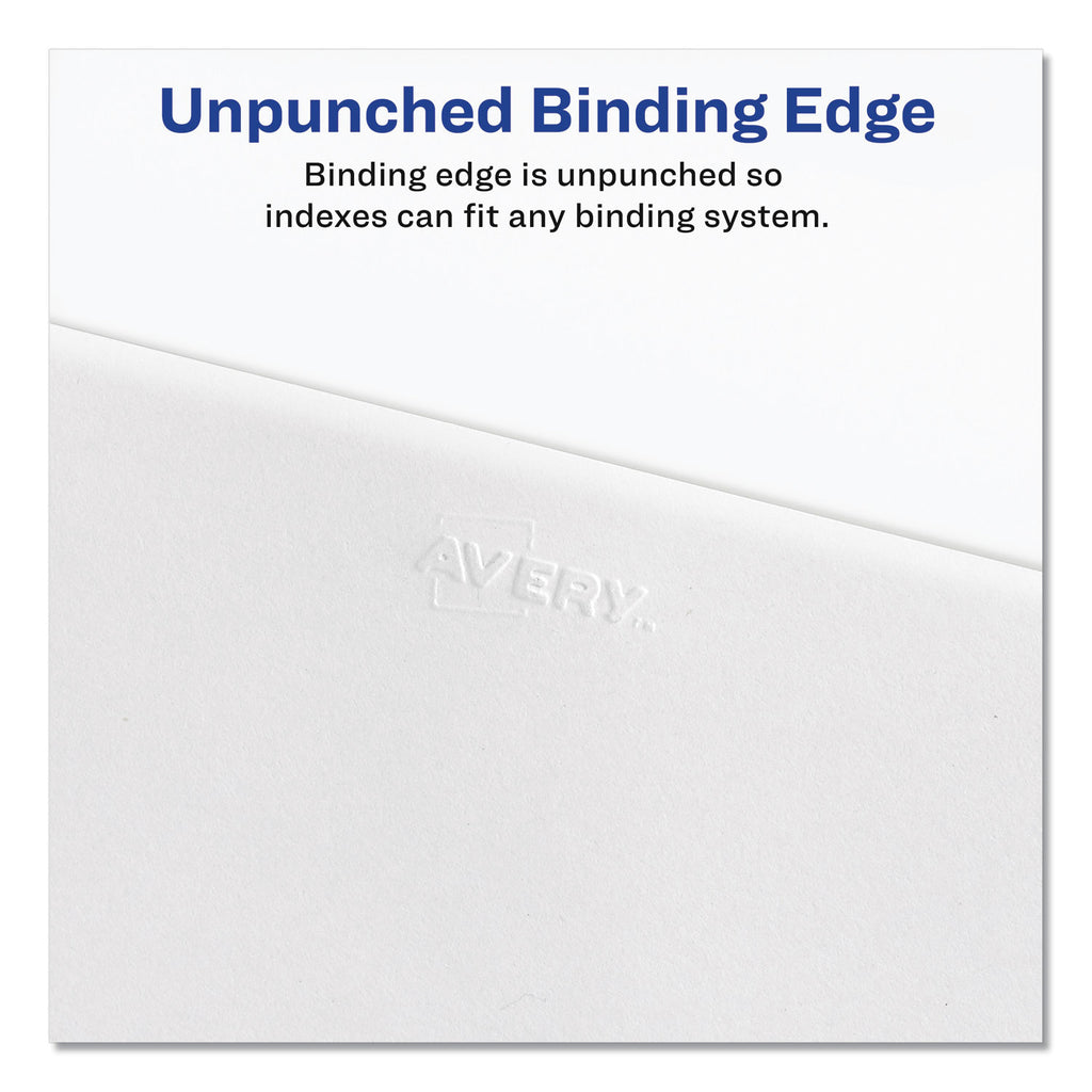 Preprinted Legal Exhibit Side Tab Index Dividers, Allstate Style, 25-Tab, 151 to 175, 11 x 8.5, White, 1 Set - 