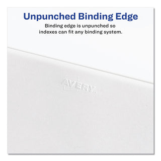 Preprinted Legal Exhibit Side Tab Index Dividers, Allstate Style, 25-Tab, 151 to 175, 11 x 8.5, White, 1 Set - 