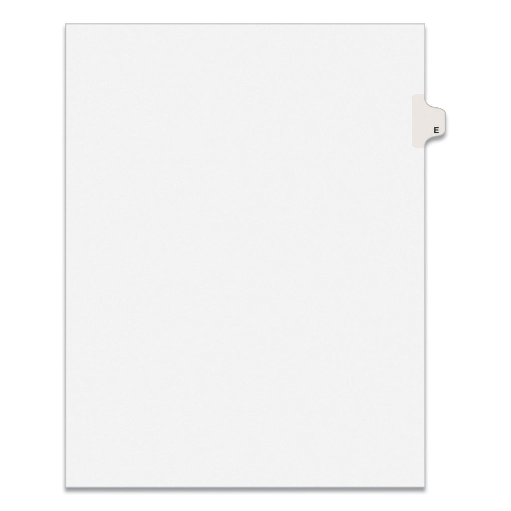 Preprinted Legal Exhibit Side Tab Index Dividers, Avery Style, 26-Tab, E, 11 x 8.5, White, 25/Pack, (1405)