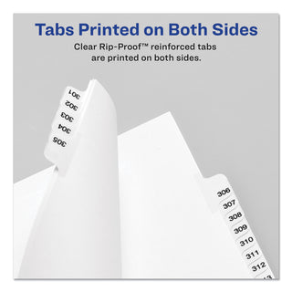 Preprinted Legal Exhibit Side Tab Index Dividers, Avery Style, 27-Tab, A to Z, 11 x 8.5, White, 1 Set