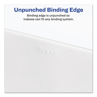 Preprinted Legal Exhibit Side Tab Index Dividers, Allstate Style, 25-Tab, 101 to 125, 11 x 8.5, White, 1 Set, (1705)