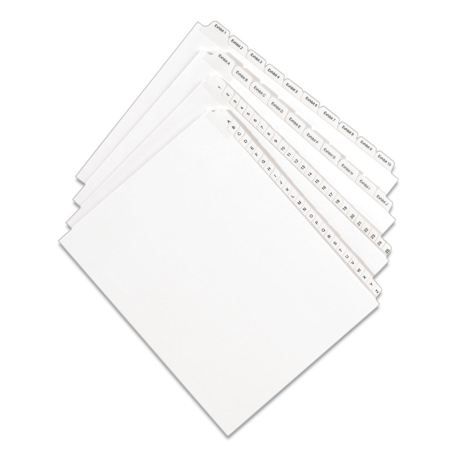 Preprinted Legal Exhibit Side Tab Index Dividers, Allstate Style, 26-Tab, V, 11 x 8.5, White, 25/Pack