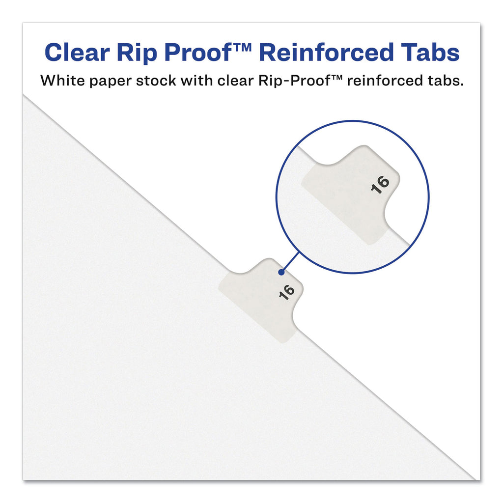 Preprinted Legal Exhibit Side Tab Index Dividers, Avery Style, 10-Tab, 1, 11 x 8.5, White, 25/Pack