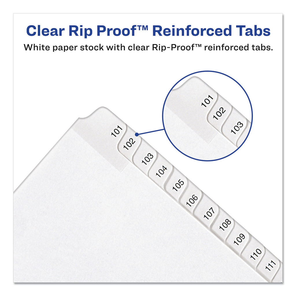 Preprinted Legal Exhibit Side Tab Index Dividers, Allstate Style, 25-Tab, 1 to 25, 11 x 8.5, White, 1 Set, (1701)