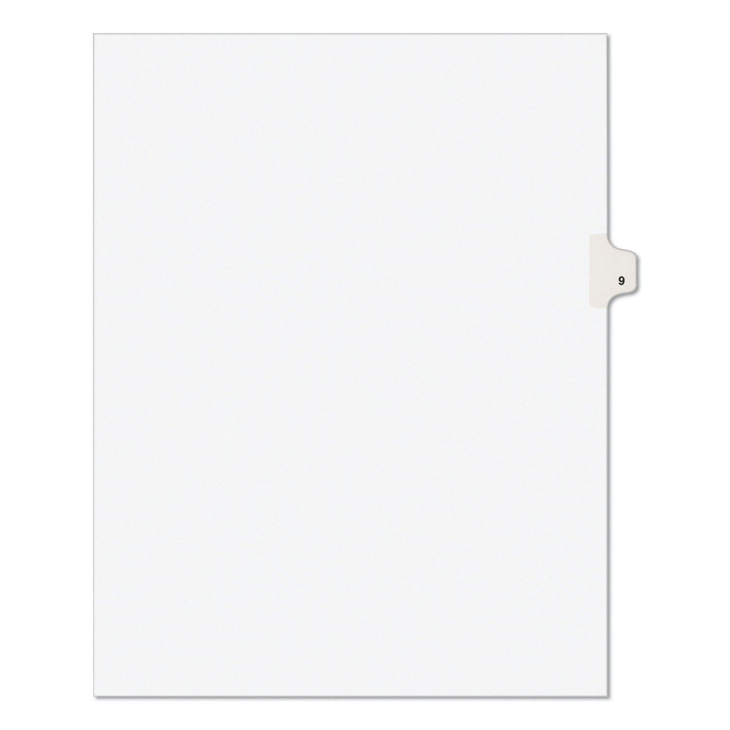 Preprinted Legal Exhibit Side Tab Index Dividers, Avery Style, 10-Tab, 9, 11 x 8.5, White, 25/Pack - 