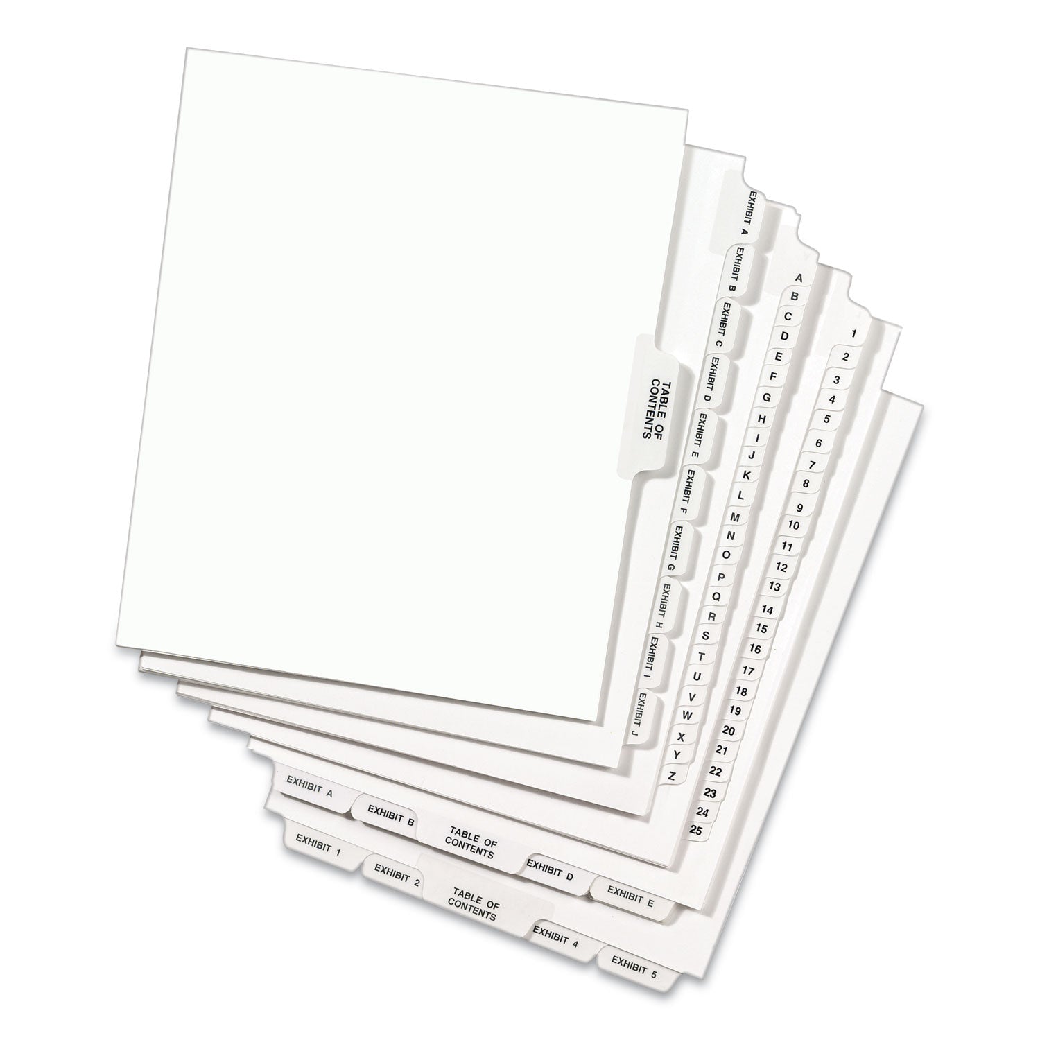 Preprinted Legal Exhibit Side Tab Index Dividers, Avery Style, 26-Tab, C, 11 x 8.5, White, 25/Pack, (1403) - 