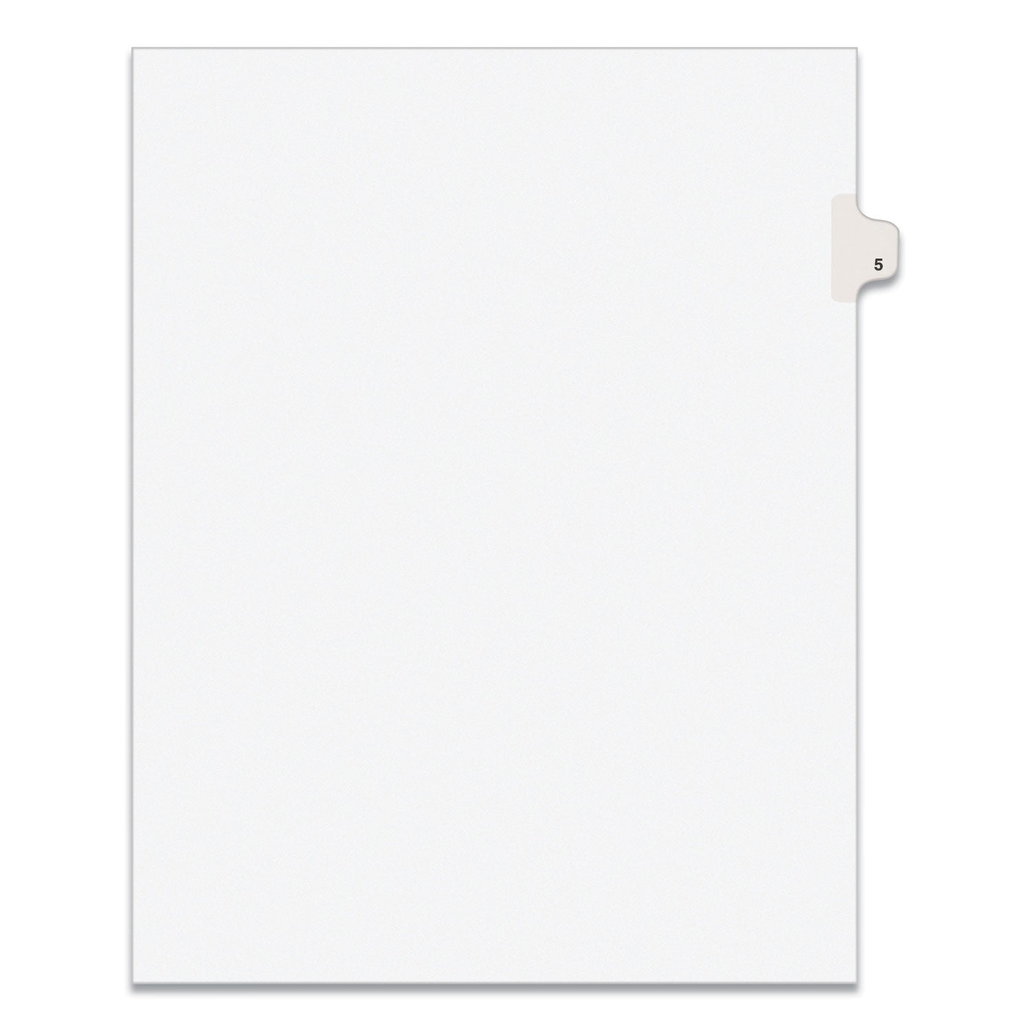 Preprinted Legal Exhibit Side Tab Index Dividers, Avery Style, 10-Tab, 5, 11 x 8.5, White, 25/Pack - 