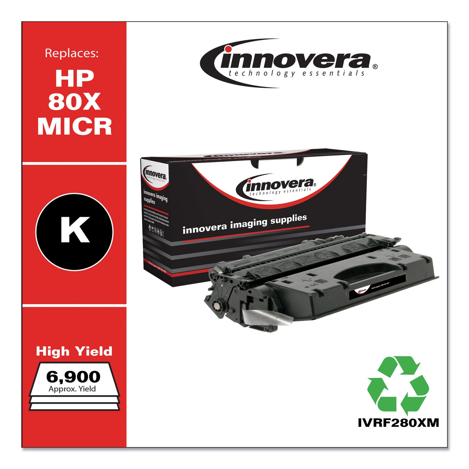 Remanufactured Black High-Yield MICR Toner, Replacement for 80XM (CF280XM), 6,900 Page-Yield, Ships in 1-3 Business Days