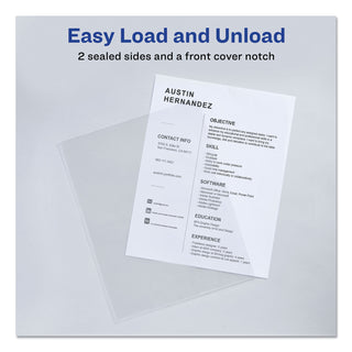Heavy-Duty Plastic Sleeves, Letter Size, Clear, 12/Pack - 