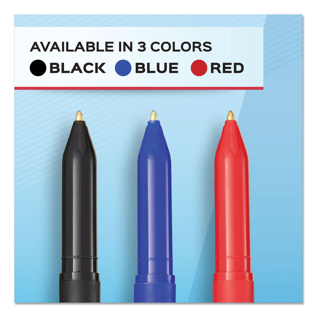 Write Bros. Ballpoint Pen, Stick, Medium 1 mm, Blue Ink, Blue Barrel, Dozen