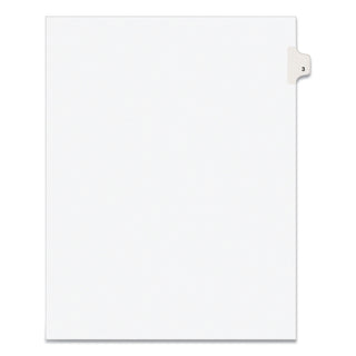 Preprinted Legal Exhibit Side Tab Index Dividers, Avery Style, 10-Tab, 3, 11 x 8.5, White, 25/Pack