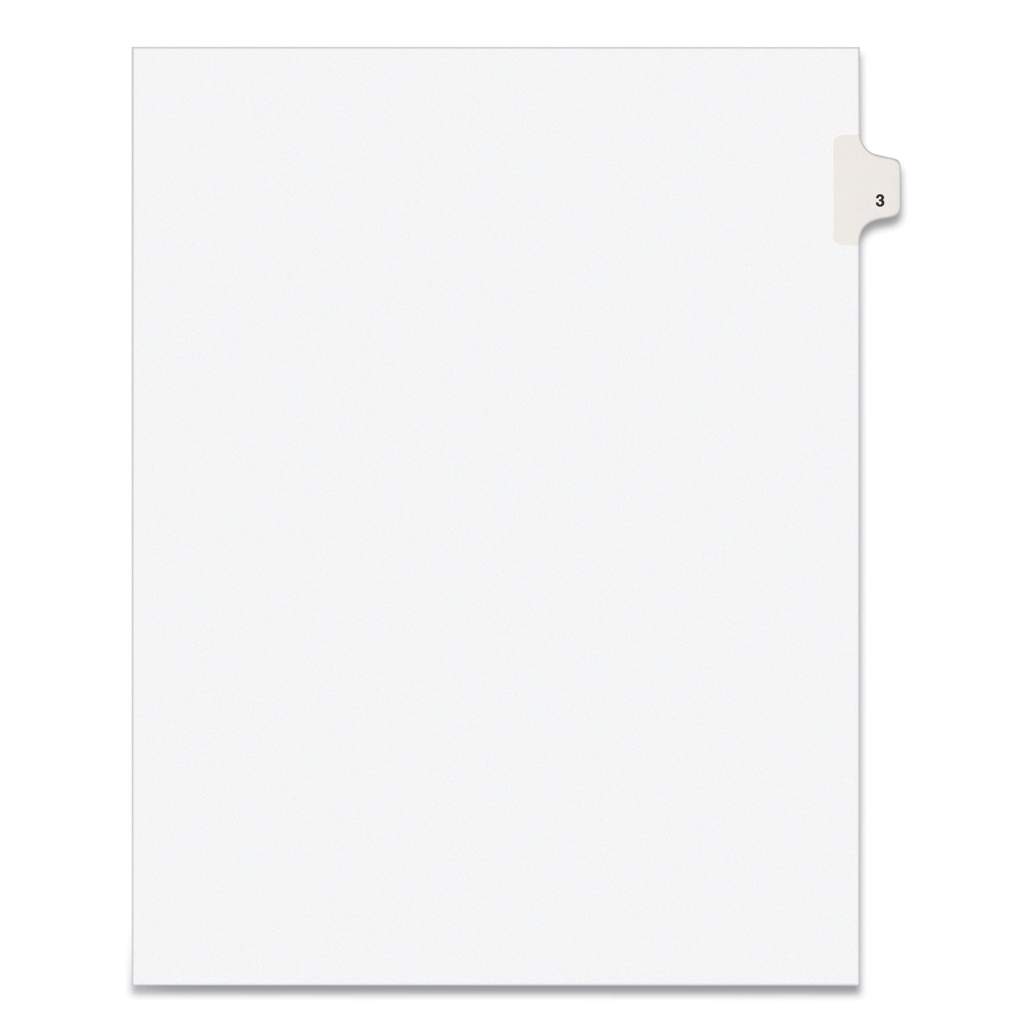 Preprinted Legal Exhibit Side Tab Index Dividers, Avery Style, 10-Tab, 3, 11 x 8.5, White, 25/Pack - 