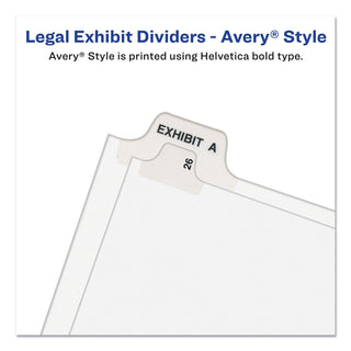 Preprinted Legal Exhibit Side Tab Index Dividers, Avery Style, 11-Tab, 1 to 10, 11 x 8.5, White, 1 Set