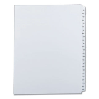 Preprinted Legal Exhibit Side Tab Index Dividers, Allstate Style, 25-Tab, 151 to 175, 11 x 8.5, White, 1 Set - 