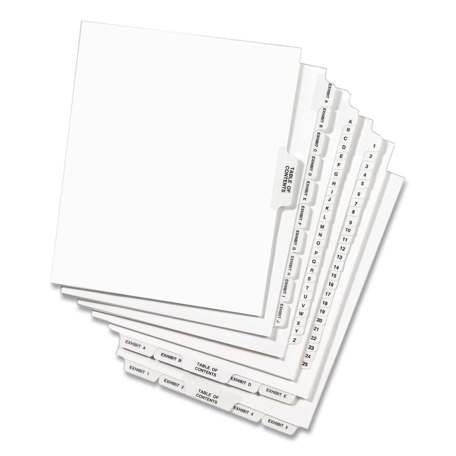 Preprinted Legal Exhibit Side Tab Index Dividers, Avery Style, 25-Tab, 26 to 50, 11 x 8.5, White, 1 Set, (1331) - 