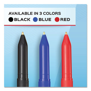 Write Bros. Ballpoint Pen, Stick, Medium 1 mm, Black Ink, Black Barrel, Dozen