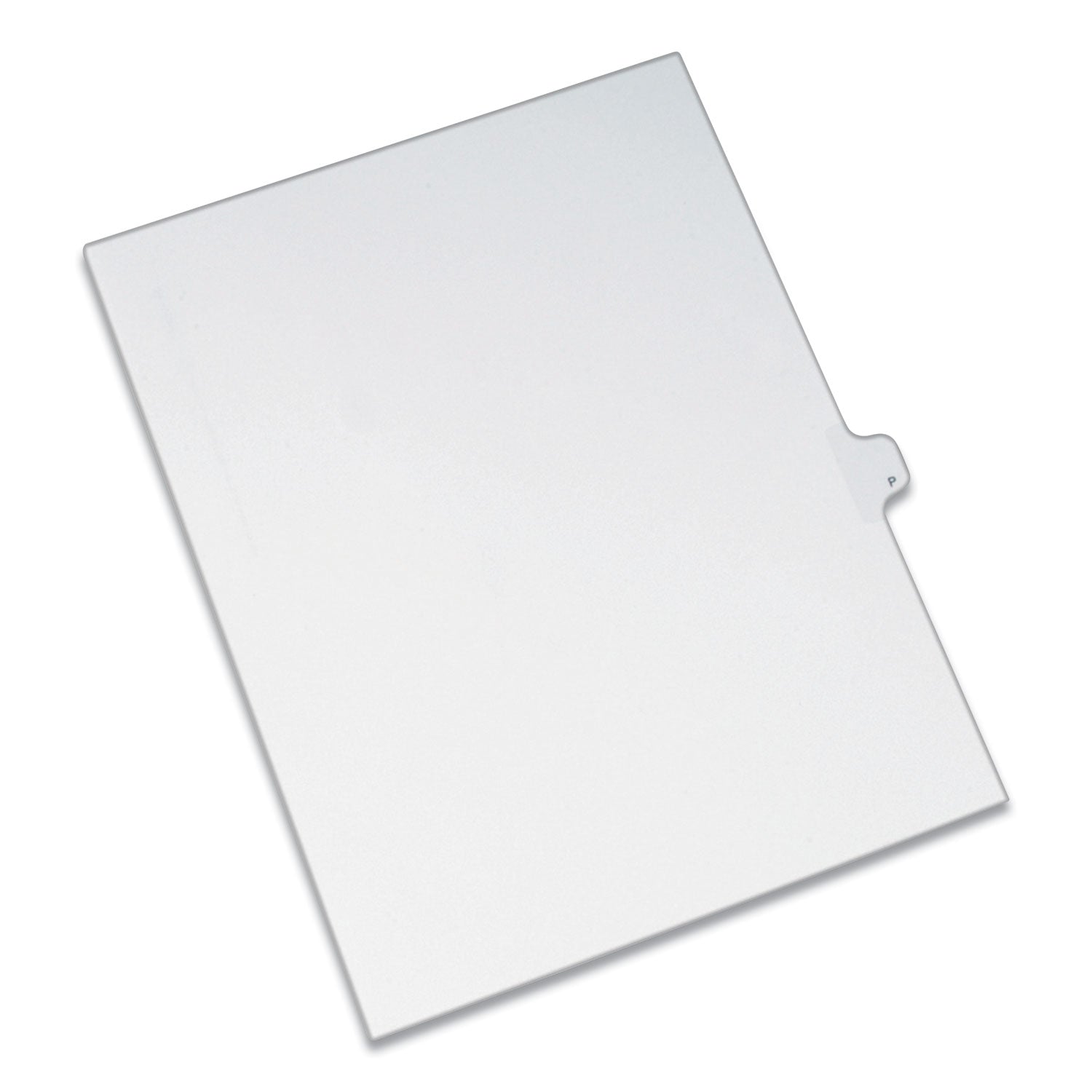 Preprinted Legal Exhibit Side Tab Index Dividers, Allstate Style, 26-Tab, P, 11 x 8.5, White, 25/Pack - 