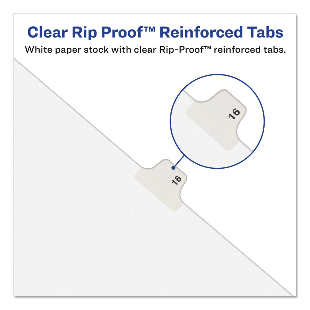 Preprinted Legal Exhibit Side Tab Index Dividers, Avery Style, 10-Tab, 8, 11 x 8.5, White, 25/Pack