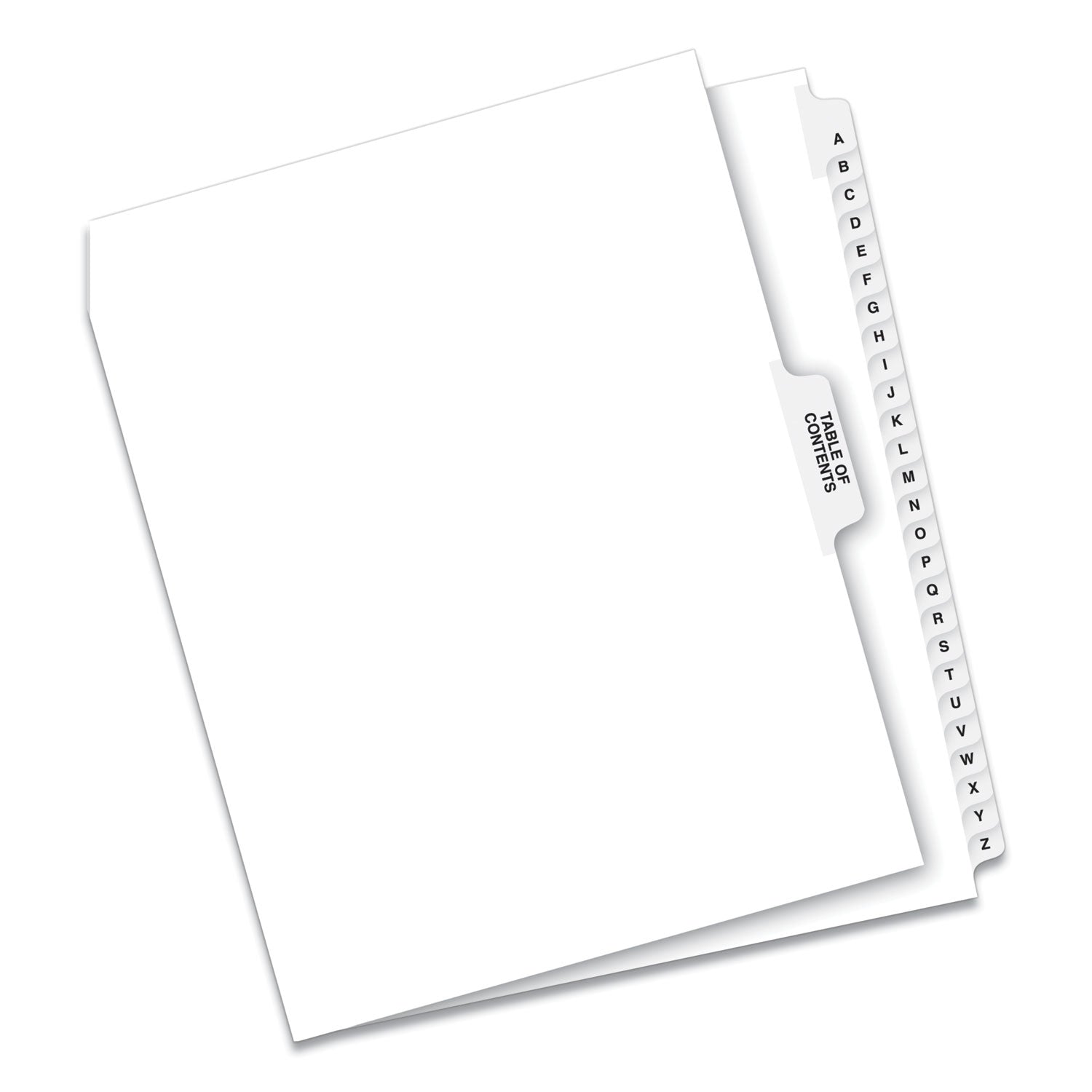 Preprinted Legal Exhibit Side Tab Index Dividers, Avery Style, 27-Tab, A to Z, 11 x 8.5, White, 1 Set - 