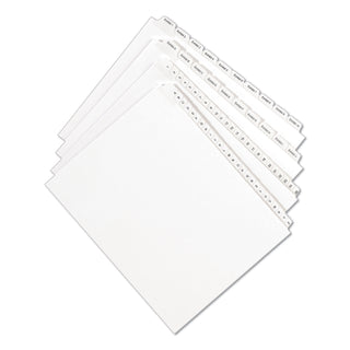 Preprinted Legal Exhibit Side Tab Index Dividers, Allstate Style, 10-Tab, 4, 11 x 8.5, White, 25/Pack