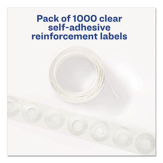 Dispenser Pack Hole Reinforcements, 0.25" Dia, Clear, 1,000/Pack, (5722)